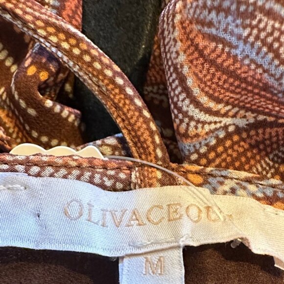 Olivaceous Bohemian Brown Floral Patterned Women's Babydoll Mini Dress/Romper - Picture 11 of 13